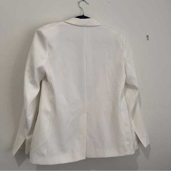 White Rhinestone Trim Blazer - Picture 2 of 4
